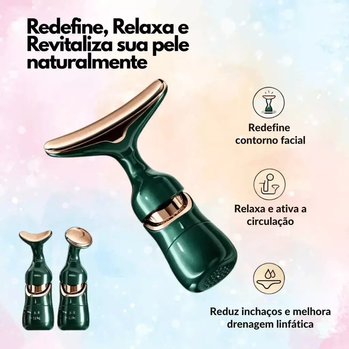 Massageador Facial LIPOFACE  3 em 1 (Rosto, Pescoço e Colo)