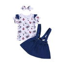 Conjunto Casual 3 peças Floral - Tamanhos de 2 a 6 anos