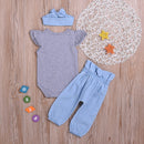 Conjunto 3 Peças com Calça Clochard - Tamanhos de 3 meses a 2 anos