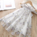 Vestido Princesa Floral Bordado - Tamanhos de 1 a 6 anos