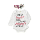Conjunto  Eu Sou a Menina do Meu Papai e o Mundo da Minha Mamãe - Tamanhos de 0 a 18 meses