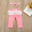 Conjunto Body 3 Peças com Babados de Renda - Tamanhos de 0 a 24 meses