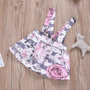 Conjunto Body com Saia e Suspensório Floral - Tamanhos de 0 a 2 anos