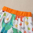 Conjunto Cartoon dos Dinossauros - Tamanhos de 0 a 18 meses