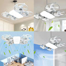 CALORDRON - Ventilador de Teto 2 em 1- Silencioso com Luz LED Dimerizável – Design Dobrável, Elétrico e Moderno