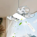 CALORDRON - Ventilador de Teto 2 em 1- Silencioso com Luz LED Dimerizável – Design Dobrável, Elétrico e Moderno